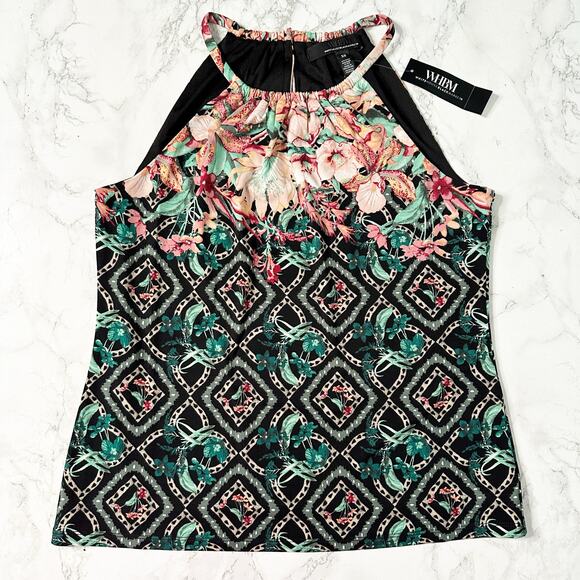 White House Black Market Floral Halter Top - Picture 2 of 9